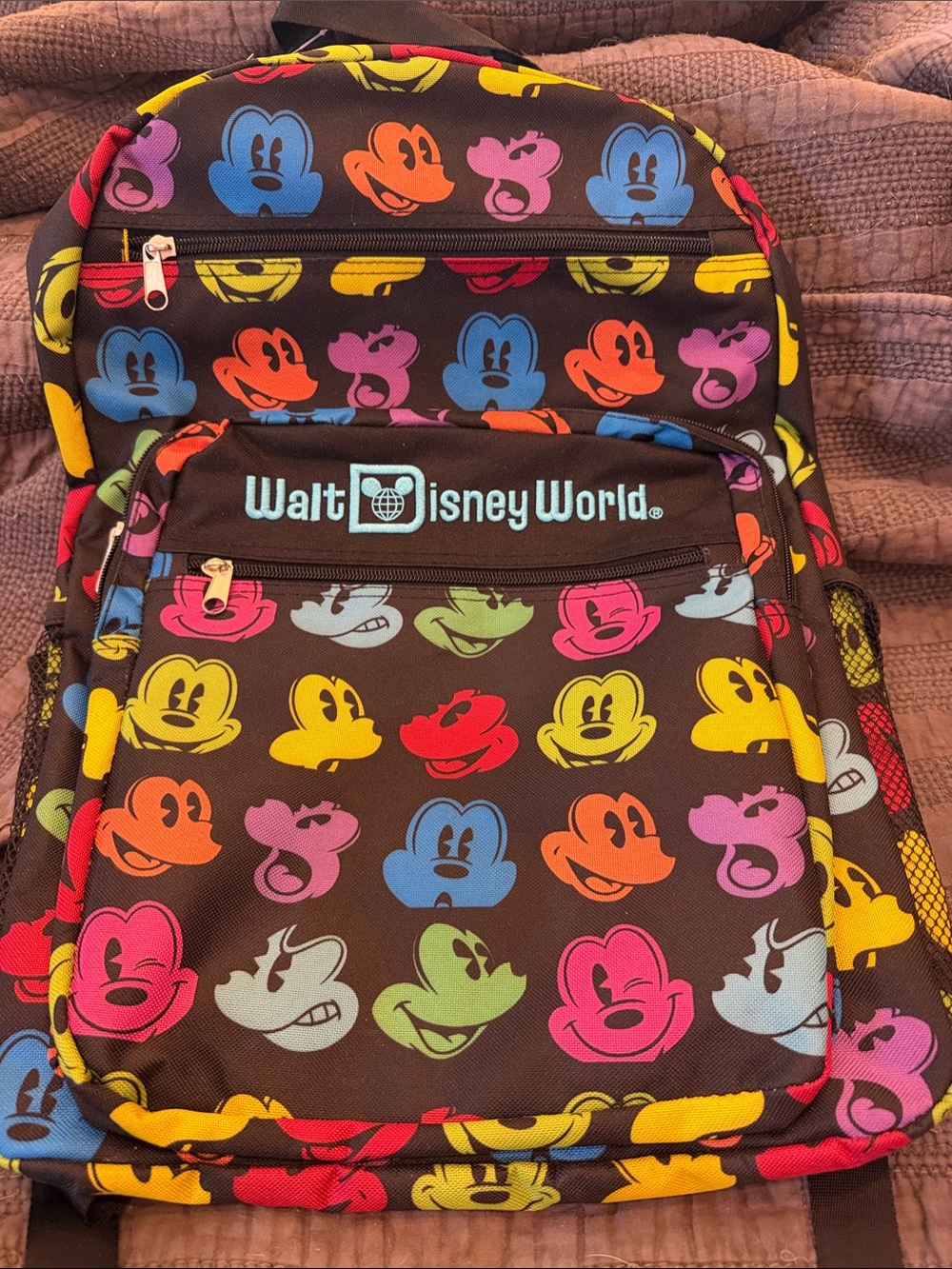 Disney Backpack with Multicolor Mickey Faces